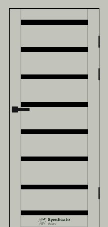 Двері Syndicat Doors PVC 103 Емалія Гріджо чорне скло